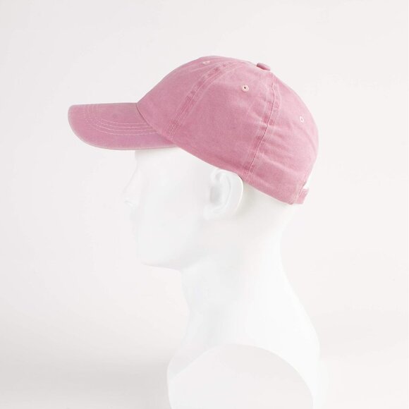 Unisex Washed-pink + White Baseball Cap Cotton Fits Washed Denim Adjustable Hat - Picture 2 of 6